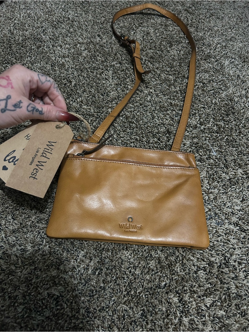 Wild West Leather Tan Crossbody Bag